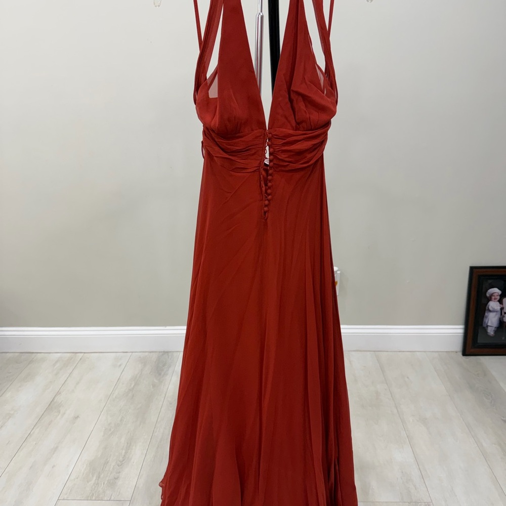 BCBGMaxAzria Striking Red Backless Dress